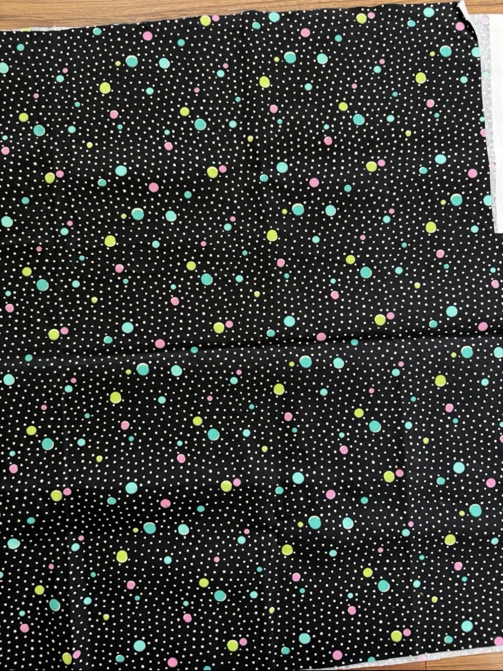 VTG Deco Dots Authentic Village Decorating Fabric Black 46" x 28" Mediumweight